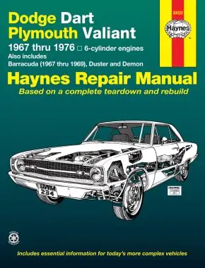 1967 - 1976 DODGE DART PLYMOUTH VALIANT - servisní manuál