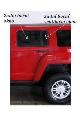 Boční okno - pravé zadní dveře