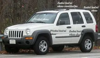 Boční okno - levé přední dveře