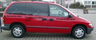 Boční okno - levé přední dveře